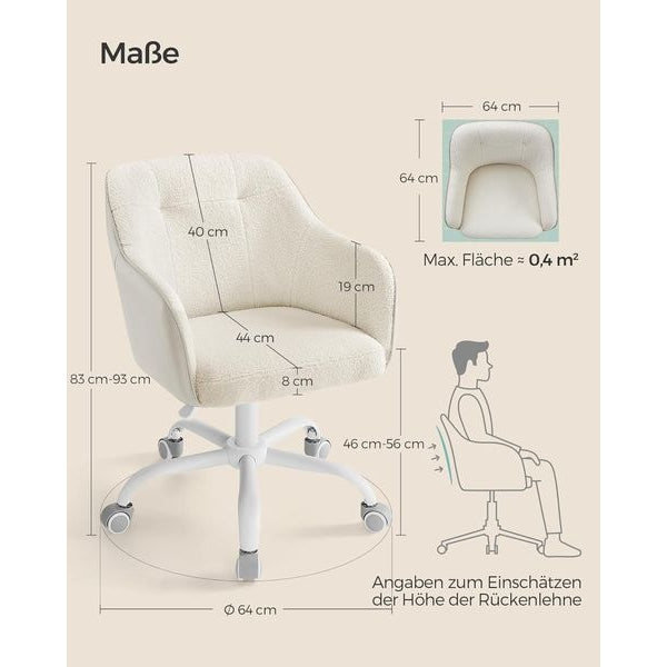 Songmics Bürostuhl mit Fusskreuz, Capuccino