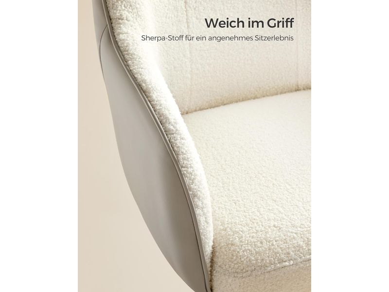 Songmics Bürostuhl mit Fusskreuz, Capuccino