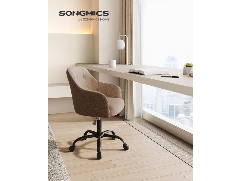 Songmics Bürostuhl mit Fusskreuz, Braun