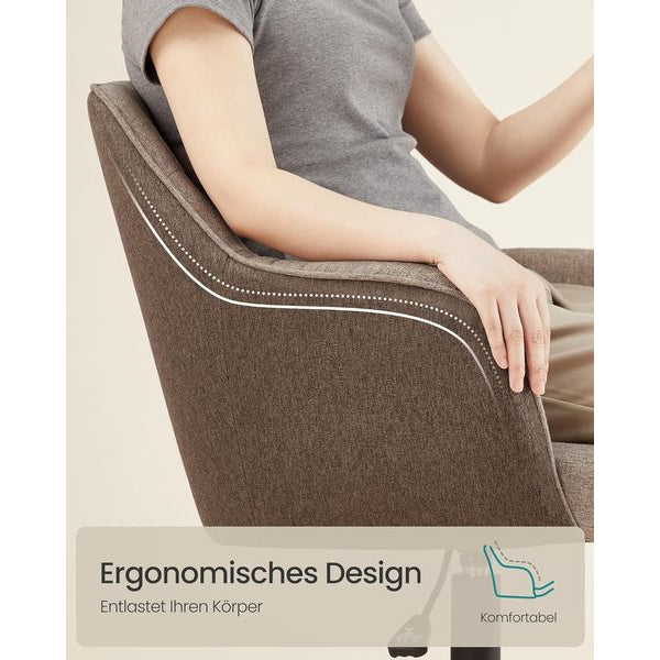 Songmics Bürostuhl mit Fusskreuz, Braun