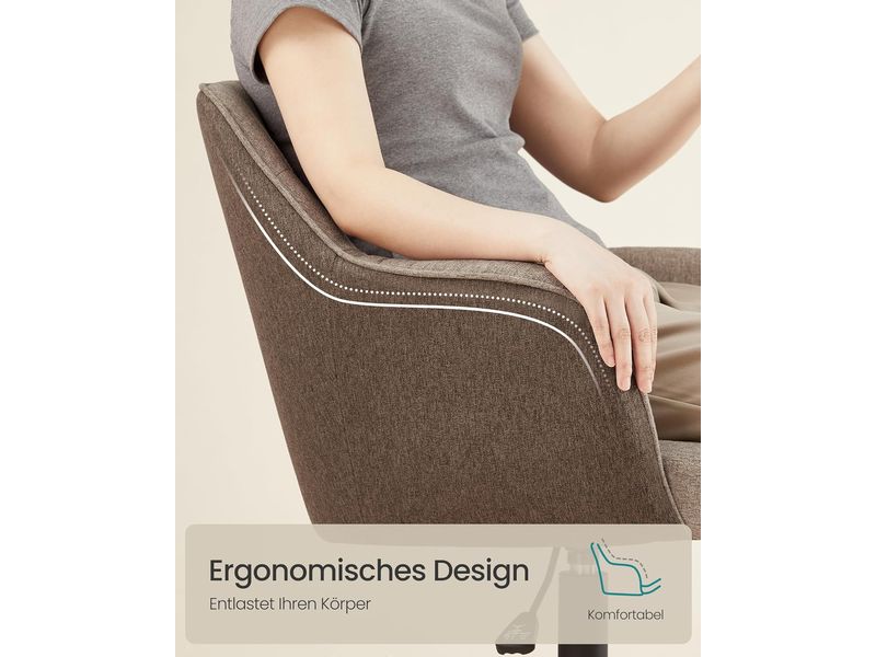 Songmics Bürostuhl mit Fusskreuz, Braun