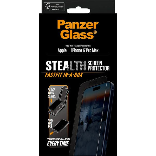 Panzerglass Displayschutz Stealth Ultra Wide Fit iPhone 17 Pro Max