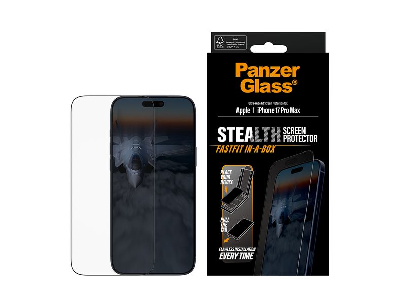 Panzerglass Displayschutz Stealth Ultra Wide Fit iPhone 17 Pro Max