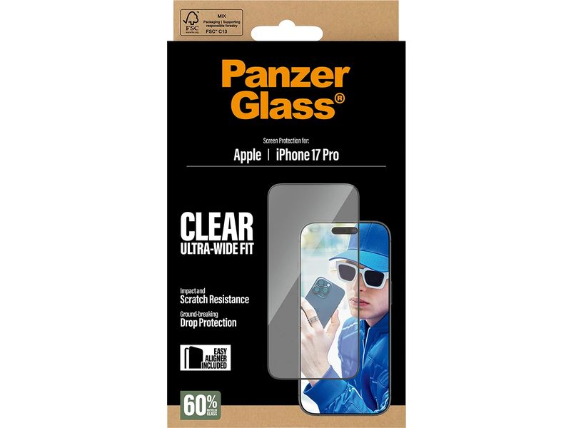 Panzerglass Displayschutz Ultra Wide Fit iPhone 17 Pro