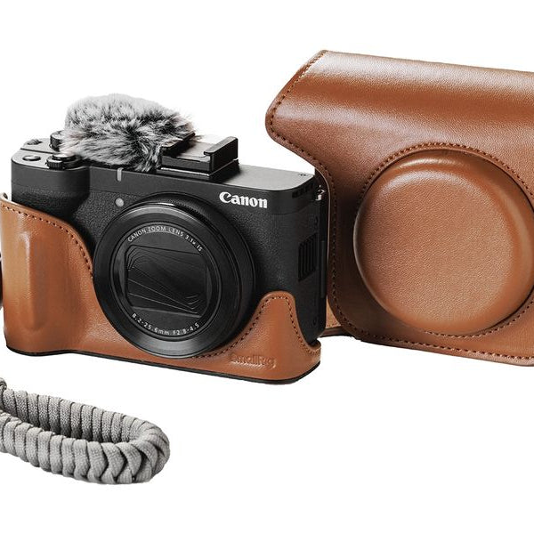 Smallrig Ledertaschen-Set für Canon PowerShot V1 Braun