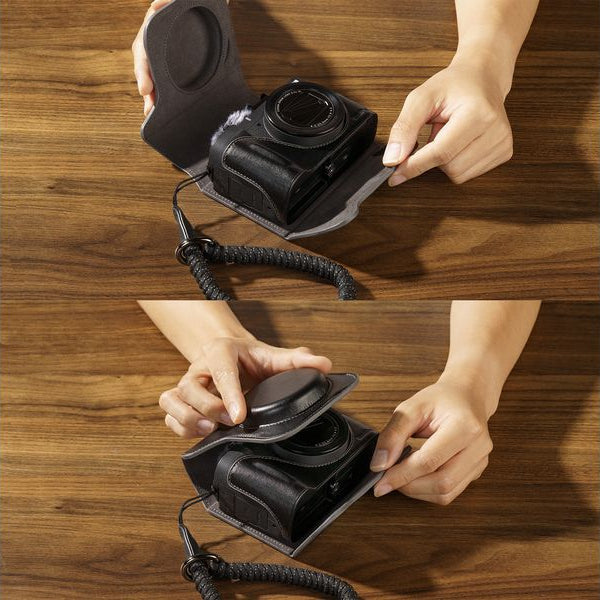 Smallrig Ledertaschen-Set für Canon PowerShot V1 Schwarz