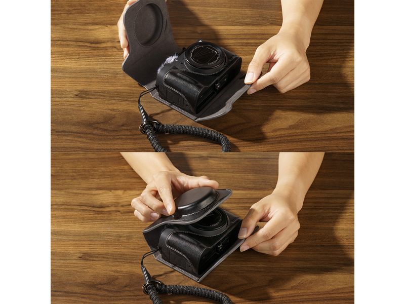 Smallrig Ledertaschen-Set für Canon PowerShot V1 Schwarz