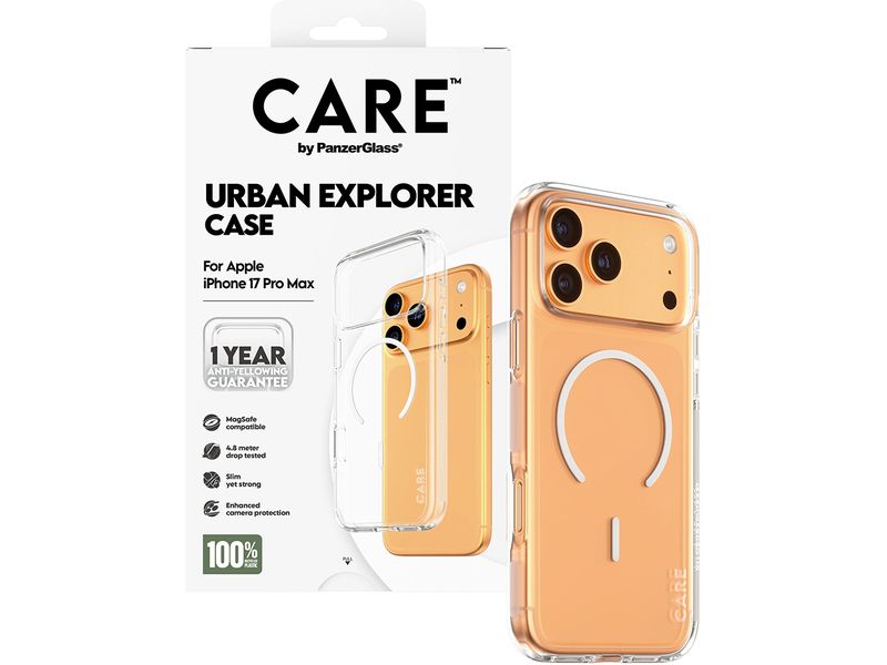 CARE Flagship Case Urban Combat iPhone 17 Pro Max Transp./White
