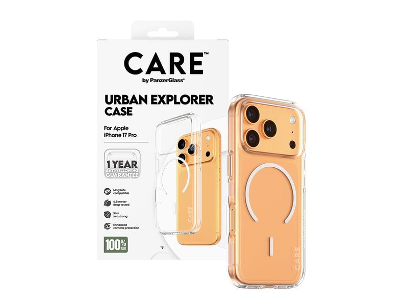 CARE Flagship Case Urban Combat iPhone 17 Pro Transparent/White