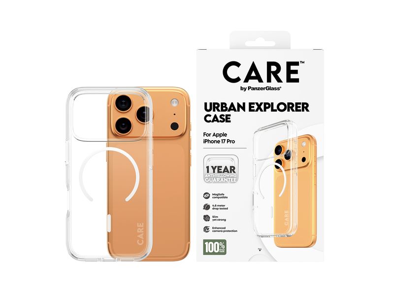 CARE Flagship Case Urban Combat iPhone 17 Pro Transparent/White