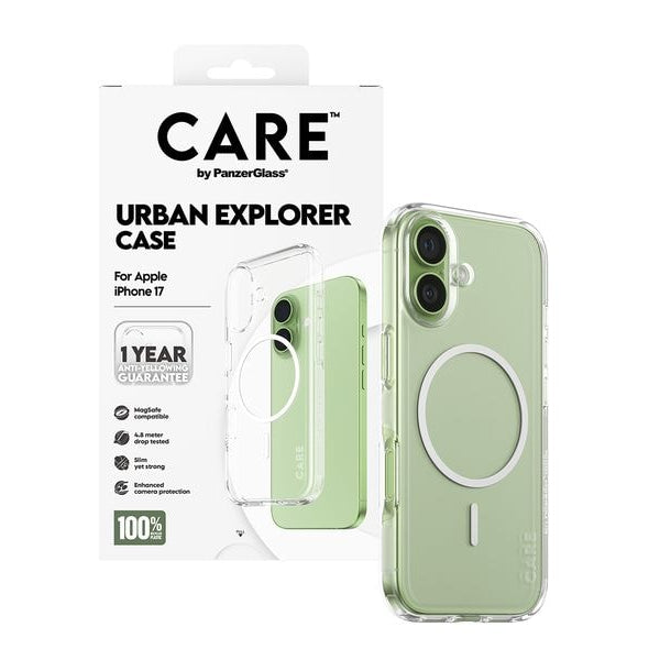 CARE Flagship Case Urban Combat iPhone 17 Transparent/White