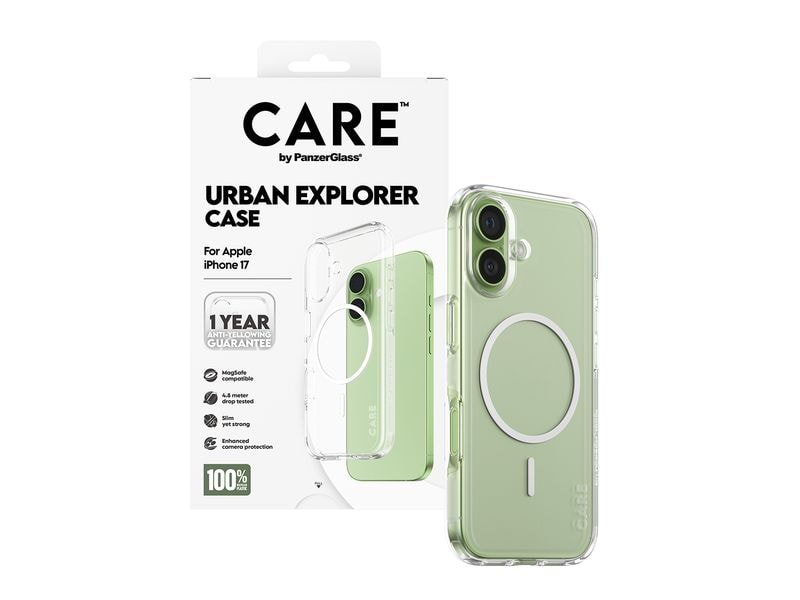 CARE Flagship Case Urban Combat iPhone 17 Transparent/White