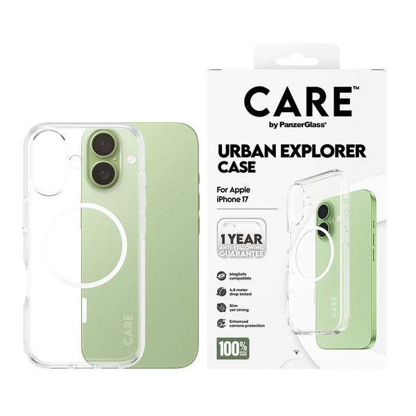 CARE Flagship Case Urban Combat iPhone 17 Transparent/White