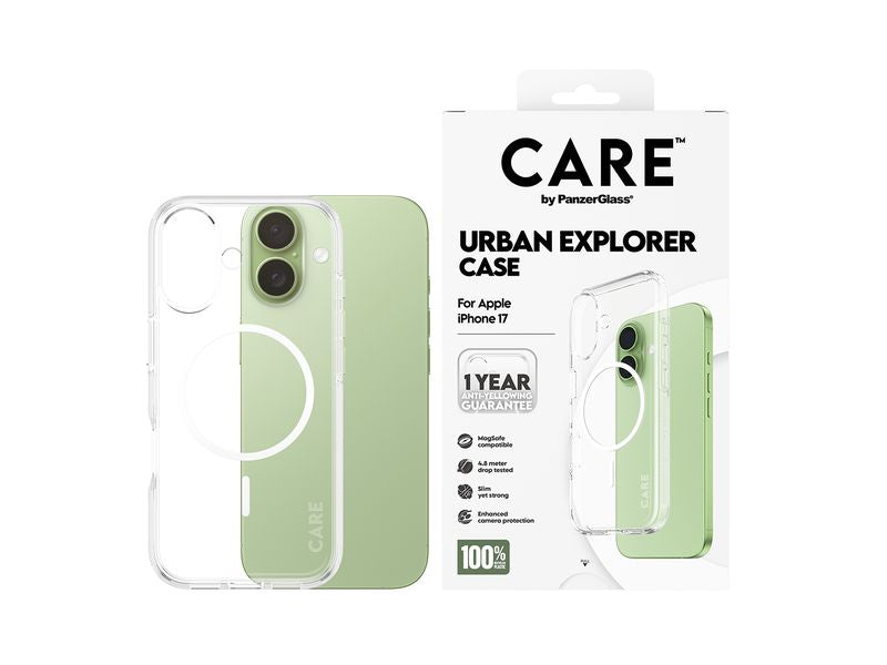 CARE Flagship Case Urban Combat iPhone 17 Transparent/White