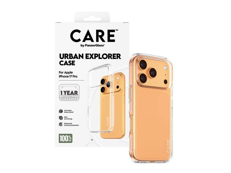 CARE Flagship Case Urban Combat iPhone 17 Pro Transparent