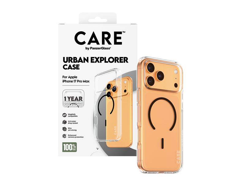 CARE Flagship Case Urban Combat iPhone 17 Pro Max Transp./Black