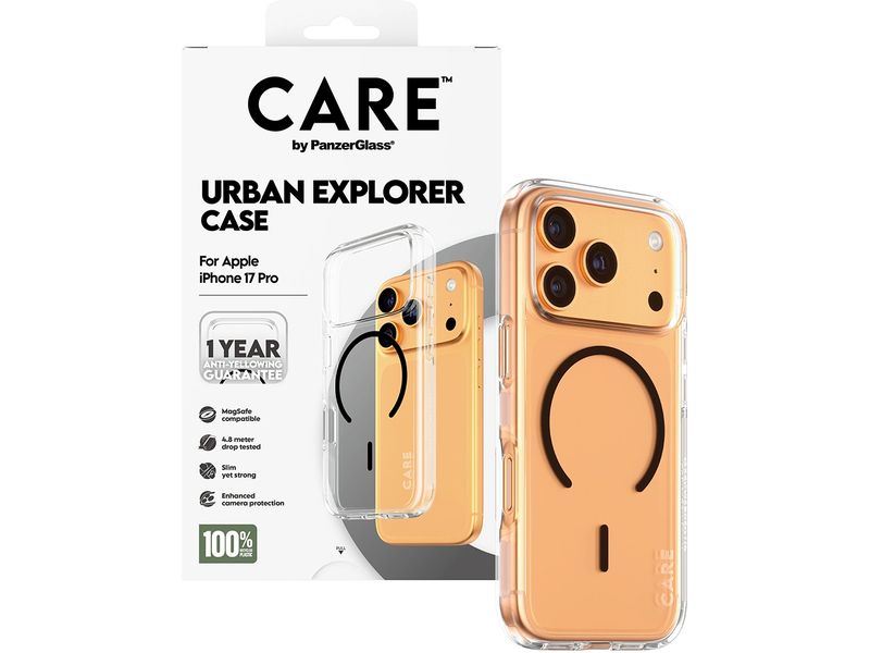 CARE Flagship Case Urban Combat iPhone 17 Pro Transparent/Black