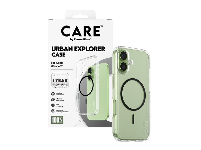 CARE Flagship Case Urban Combat iPhone 17 Transparent/Black