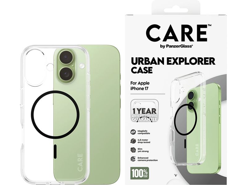 CARE Flagship Case Urban Combat iPhone 17 Transparent/Black