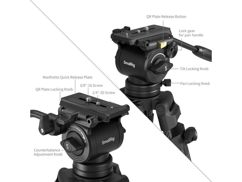 Smallrig AD14 Hochleistungs-Kohlefaserstativ