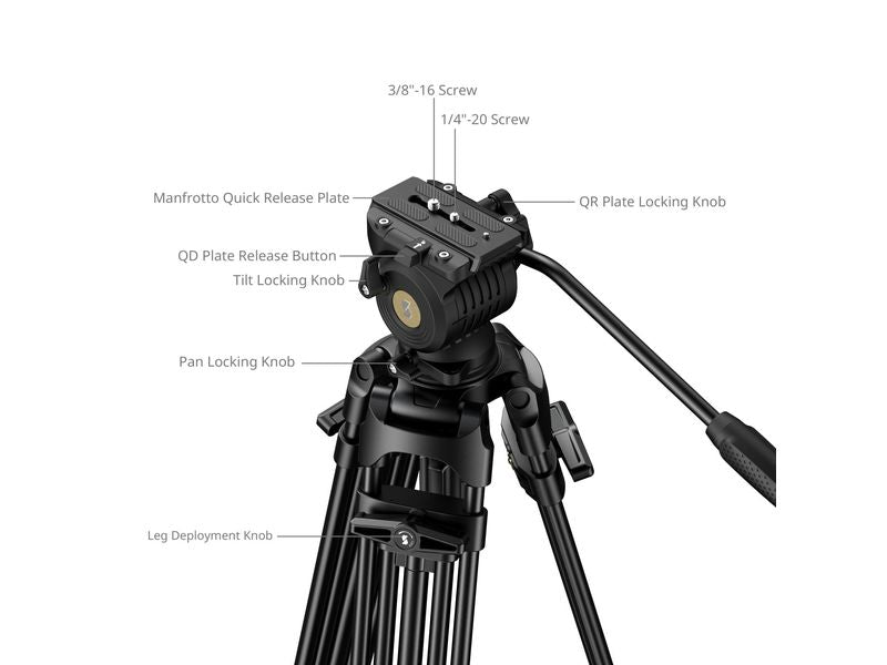 Smallrig FSD14 FreeSpeed Hochleistungs-Stativ aus Aluminiumlegierung