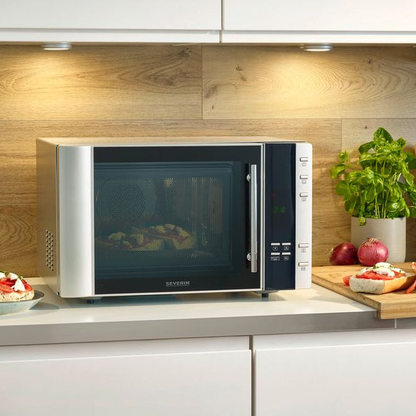 Severin Mikrowelle mit Grill MW 7775 Schwarz/Silber