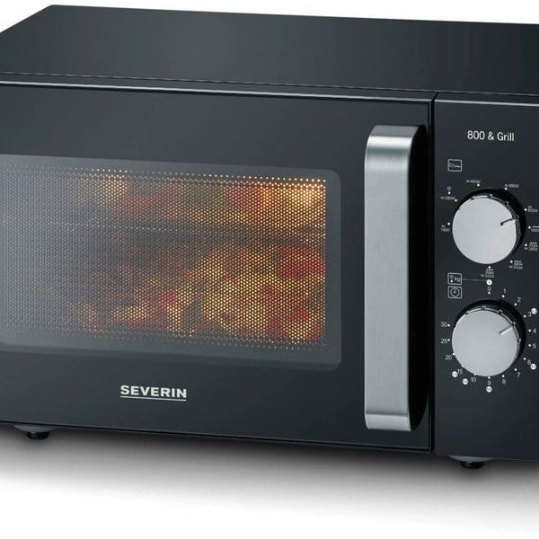 Severin Mikrowelle mit Grill MW 7762 Schwarz/Silber