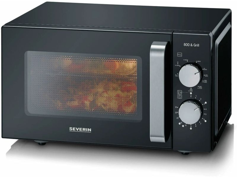 Severin Mikrowelle mit Grill MW 7762 Schwarz/Silber