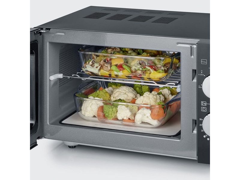 Severin Mikrowelle mit Grill MW 7762 Schwarz/Silber