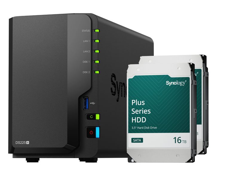 Synology NAS DiskStation DS225+ 2-bay HDD 32 TB