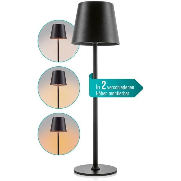 EASYmaxx Tischleuchte mit USB-Anschluss Schwarz