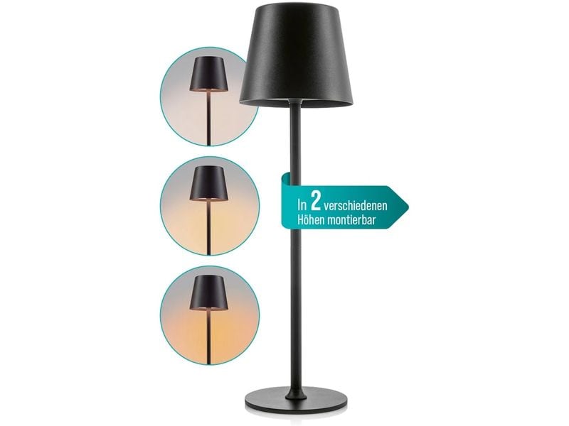 EASYmaxx Tischleuchte mit USB-Anschluss Schwarz