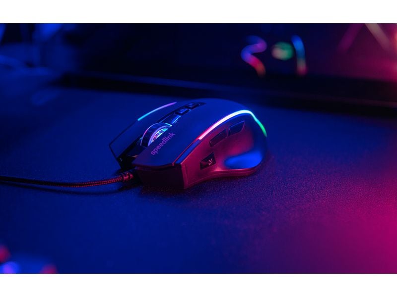 Speedlink Gaming-Maus DECUS NX RGB Schwarz gummiert
