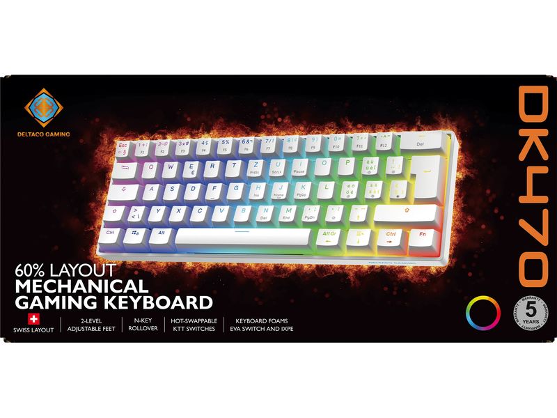 DELTACO Gaming-Tastatur GAM-175-C Hot-Swap Weiss