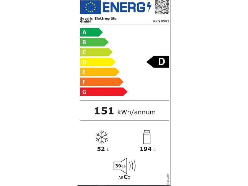 Severin Kühl-Gefrierkombination RKG8983 Rechts