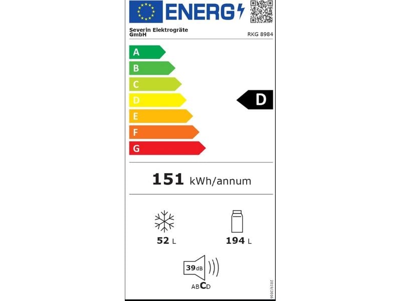 Severin Kühl-Gefrierkombination RKG8984 Rechts