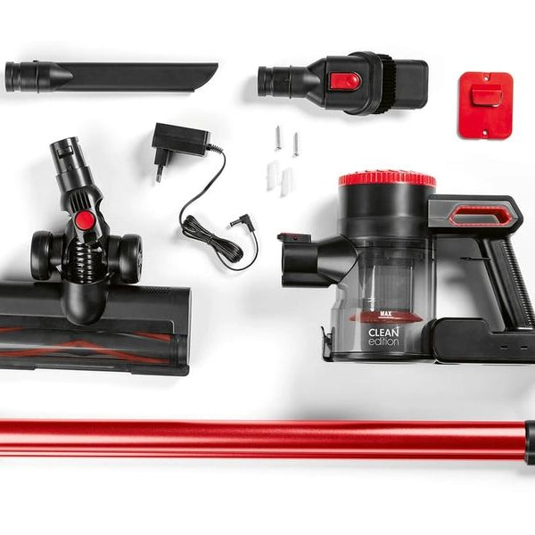CLEANmaxx Akku-Hand- und Stielsauger mit 2-fach-Filter , Rot