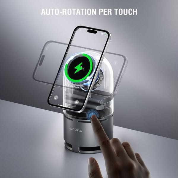 4smarts Wireless Charger 3-in-1 ChargeBot Sound Spacegrau