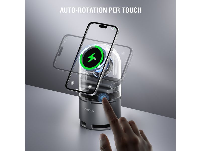 4smarts Wireless Charger 3-in-1 ChargeBot Sound Spacegrau