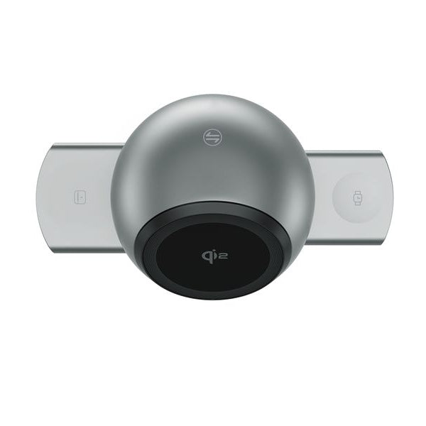 4smarts Wireless Charger 3-in-1 ChargeBot Sound Spacegrau