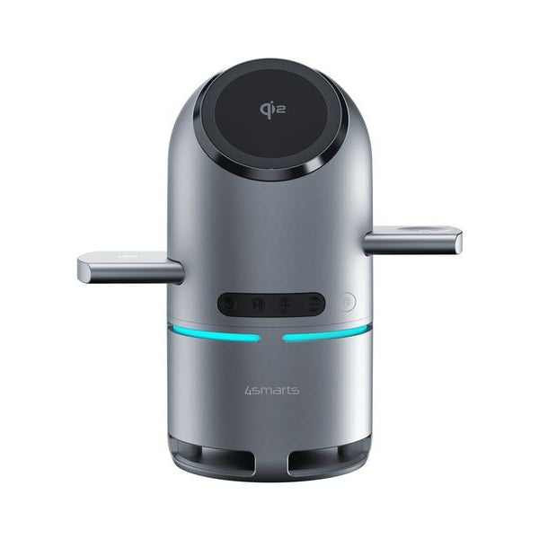 4smarts Wireless Charger 3-in-1 ChargeBot Sound Spacegrau