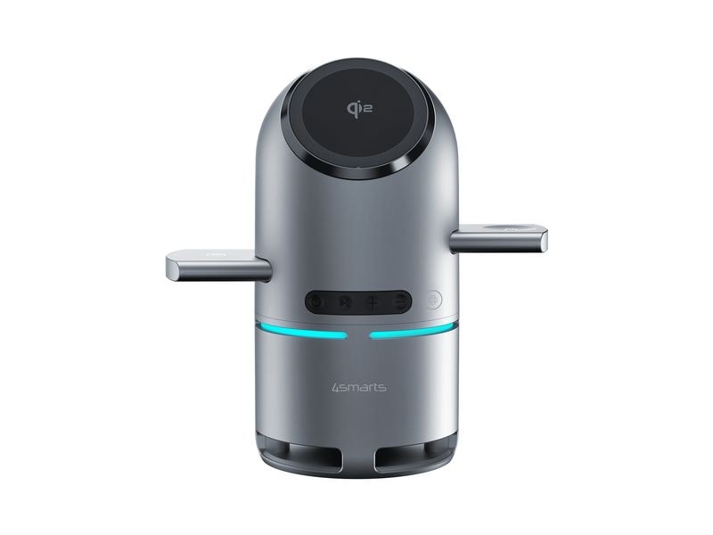 4smarts Wireless Charger 3-in-1 ChargeBot Sound Spacegrau