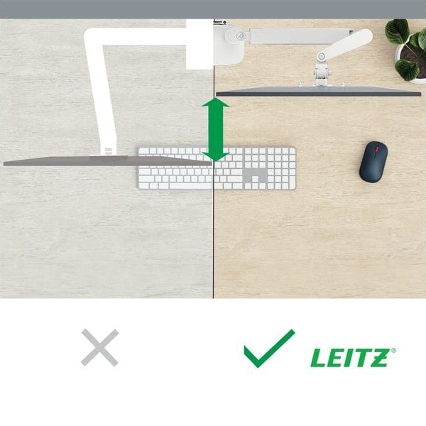 Leitz Tischhalterung Single Monitorarm Ergo bis 9 kg – Grau