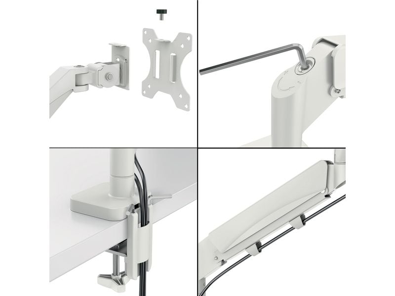 Leitz Tischhalterung Dual Monitorarm Ergo bis 9 kg – Grau