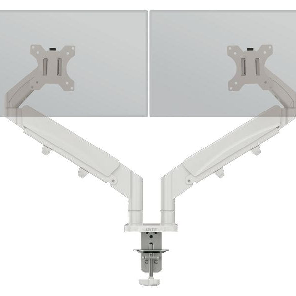 Leitz Tischhalterung Dual Monitorarm Ergo bis 9 kg – Grau