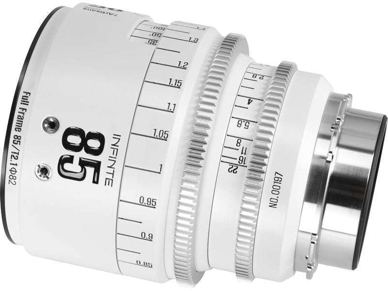 7Artisans Festbrennweite 85mm T/2.1 INFINTE Weiss – Arri PL