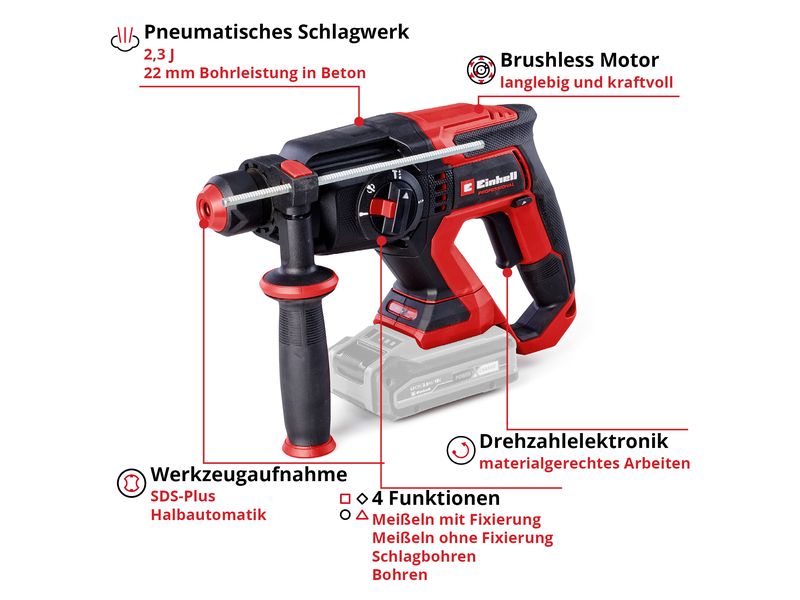 Einhell Akku-Bohrhammer TP-HD 18/22 Li Solo