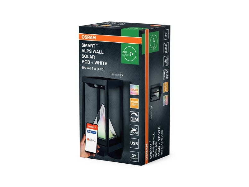 OSRAM Outdoor Wandleuchte SMART+ Solar Alps RGB + W