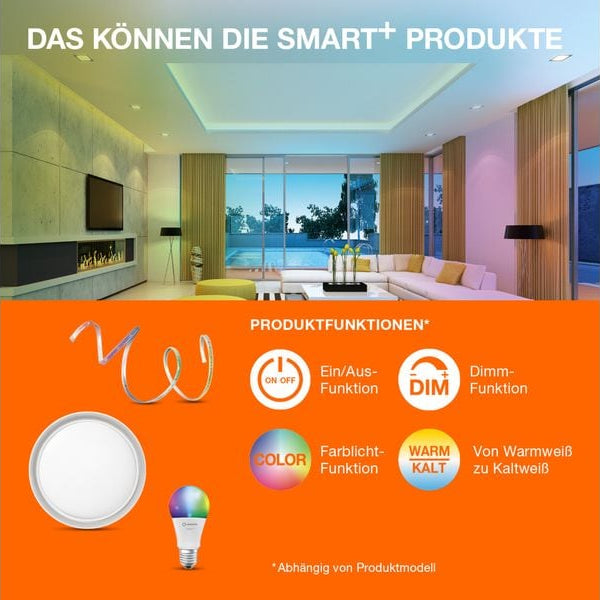 OSRAM Leuchtmittel A60 SMART+ ZigBee, E27, 9 W, RGBW