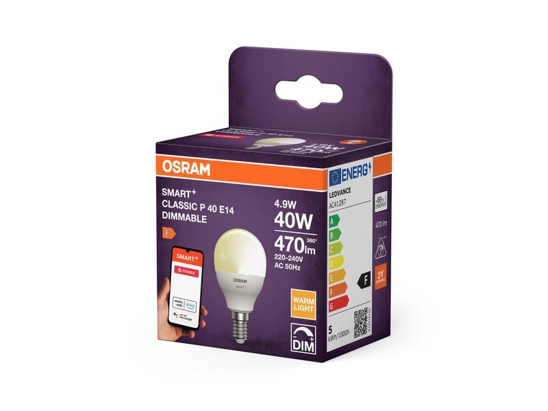 OSRAM Leuchtmittel P40D SMART+ ZigBee, E14, 4.9 W, WW